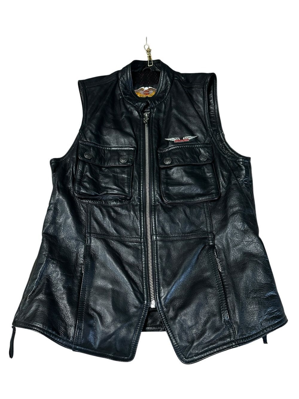Harley Davidson American Legend Y2K Women Leather Motorcycle Vest Black M